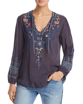 Johnny Was Chelsee Embroidered Blouse | Bloomingdale's