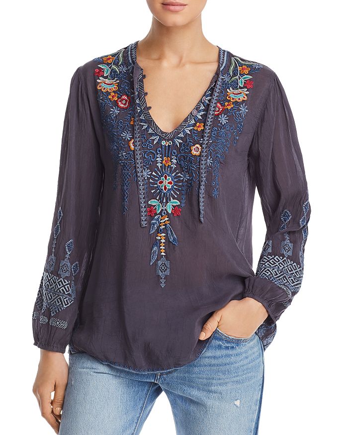 Johnny Was Chelsee Embroidered Blouse Bloomingdale s