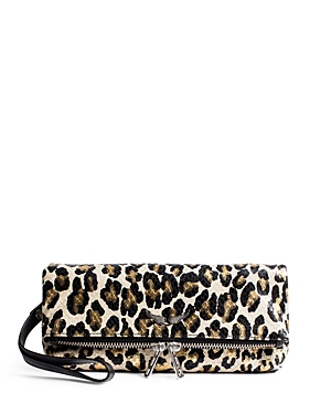 ZADIG & VOLTAIRE ROCKY LEOPARD CLUTCH,SHAP4004F