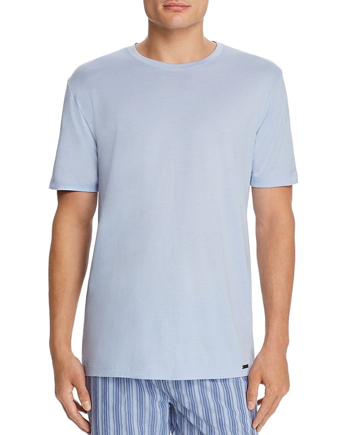Hanro Night & Day Short Sleeve Shirt In Summer Blue