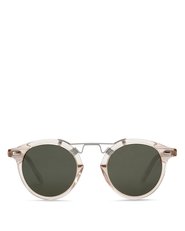 Krewe Unisex St. Louis Round Sunglasses, 46mm In Buff/green
