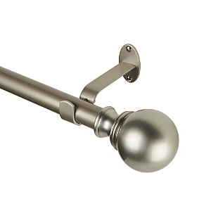 Elrene Home Fashions Cordelia Adjustable Curtain Rod With Ball Finials, 86-120 In Nickel