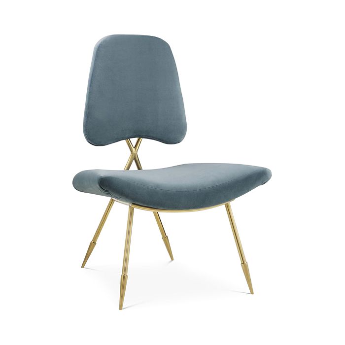 Shop Modway Ponder Upholstered Velvet Lounge Chair In Sea