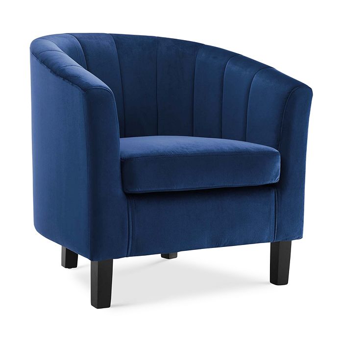 Modway Prospect Channel Tufted Upholstered Velvet Armchair In Navy