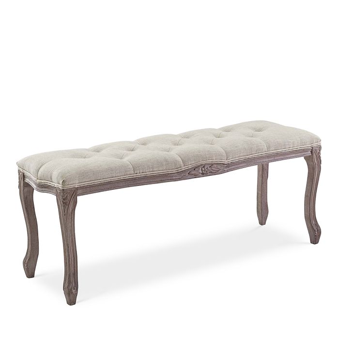 Shop Modway Regal Vintage French Upholstered Fabric Bench In Brown