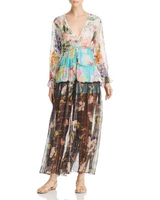 rococo sand floral maxi dress
