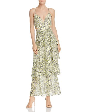 Aqua Tiered Cutout Floral Maxi Dress 100 Exclusive Bloomingdale S