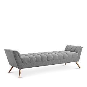 Modway Response Large Upholstered Large Fabric Bench In Gray