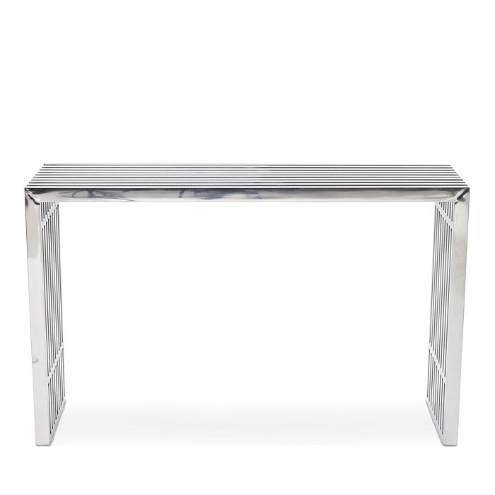 Modway Gridiron Console Table In Silver