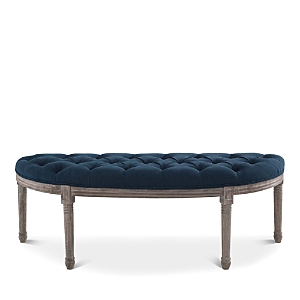 Photos - Other Furniture Modway Esteem Vintage French Upholstered Fabric Semi-Circle Bench Navy EEI 