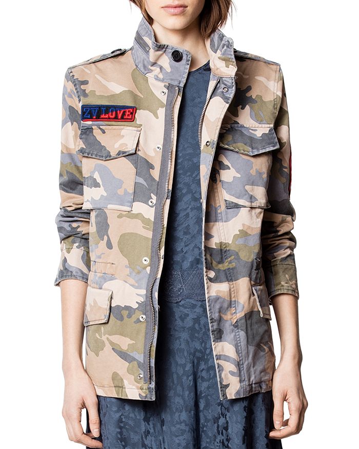 Zadig and voltaire camo jacket top