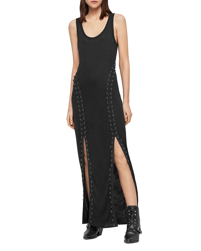 ALLSAINTS Daner Lace Up Maxi Dress Bloomingdale s