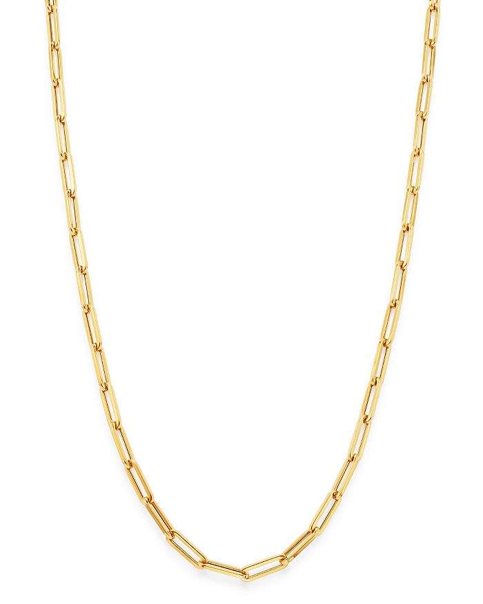 Shop Roberto Coin 18k Yellow Gold Long Link Chain Necklace, 33