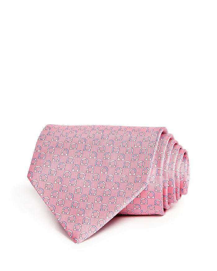 Ferragamo Good Gancini Classic Silk Tie In Pink