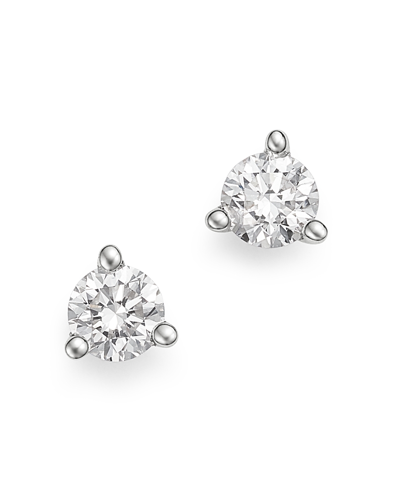 Bloomingdale's Diamond Stud Earrings In 14k White Gold 3-prong Martini Setting, 0.20 Ct. T. W. - Exclusive In White