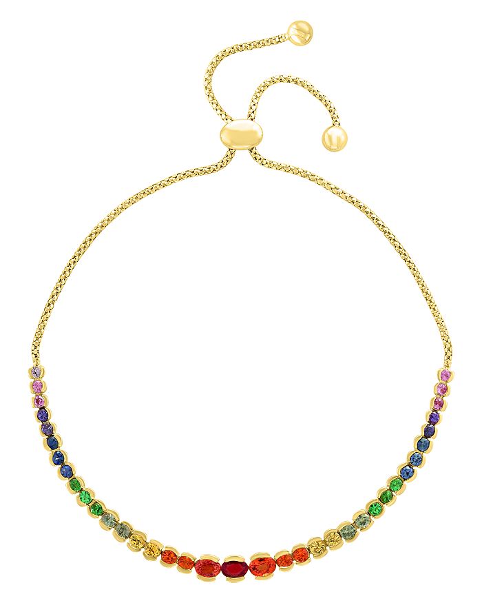 Bloomingdale's Rainbow Sapphire Bolo Bracelet In 14k Yellow Gold - 100% Exclusive In Multi/gold