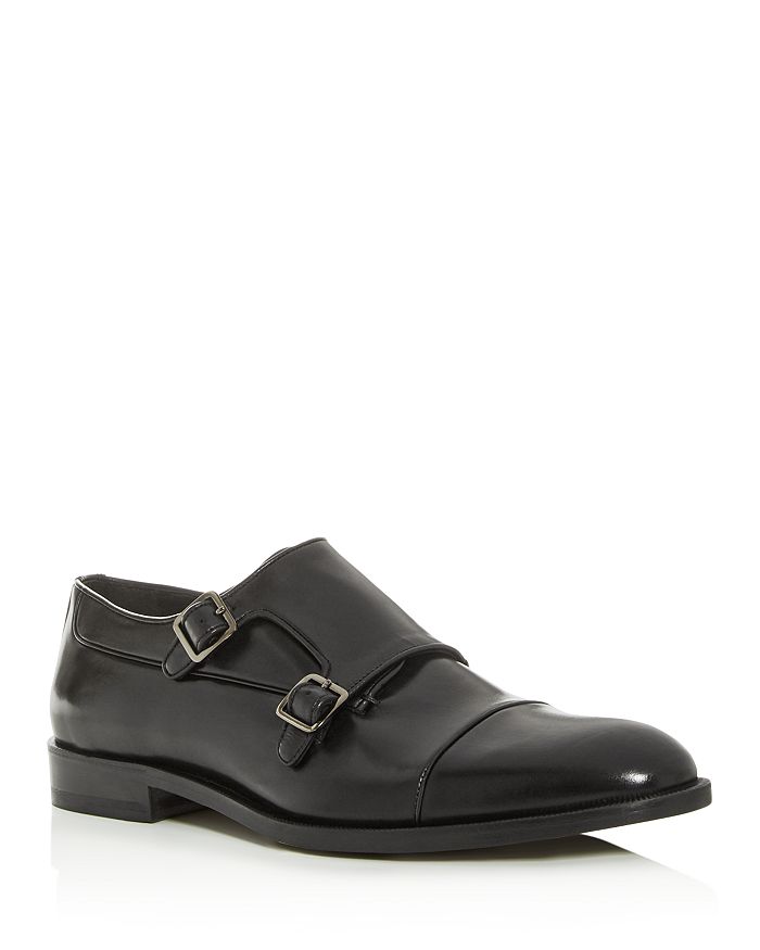 Canali Men's Double Monk-strap Leather Oxfords In Black