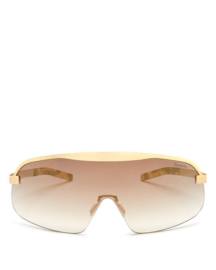 Illesteva Women's Hopper Shield Sunglasses, 156mm In Gold/gold Gradient