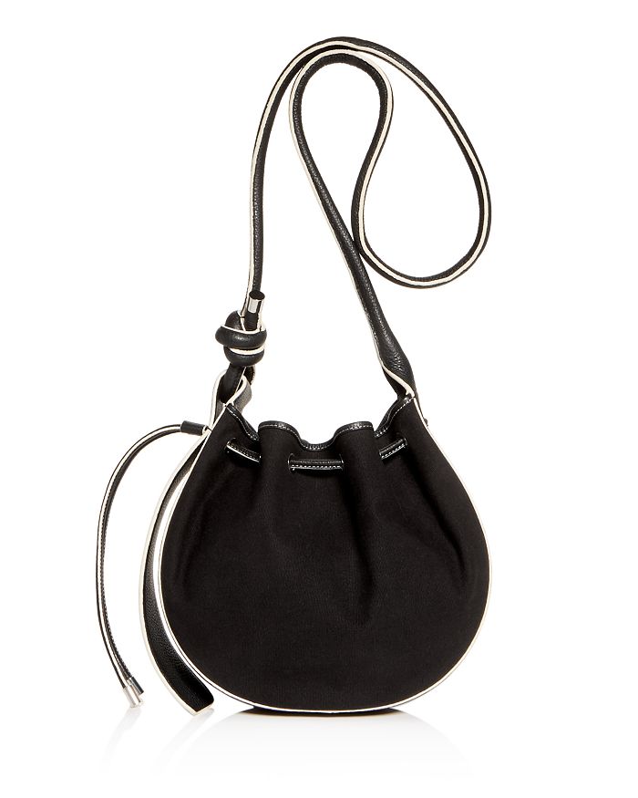 Behno Ina Canvas & Leather Crossbody In Black/silver