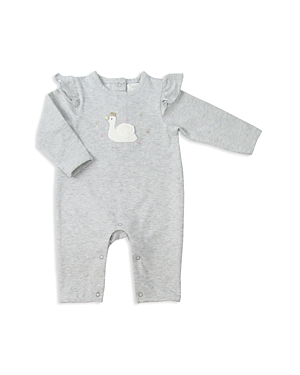 Albetta Girls' Ruffled-shoulder Crochet-swan Coverall - Baby In Gray