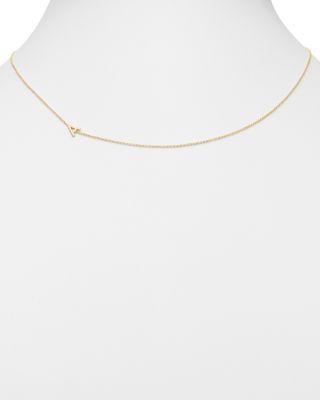 14K Yellow Gold Asymmetrical Initial Pendant Necklace, 18"L