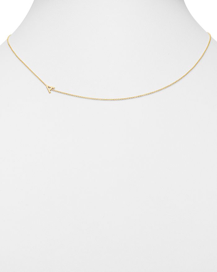 Shop Zoe Lev 14k Yellow Gold Asymmetrical Initial Pendant Necklace, 18l In E/gold