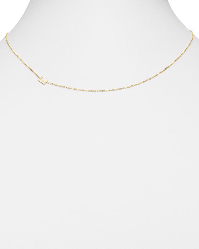 Shop Zoe Lev 14k Yellow Gold Asymmetrical Initial Pendant Necklace, 18l In E/gold