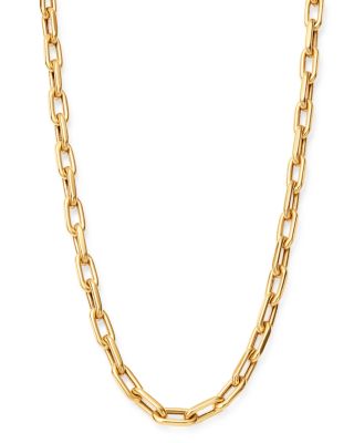 14K Yellow Gold Open Link Chain Necklace, 16"