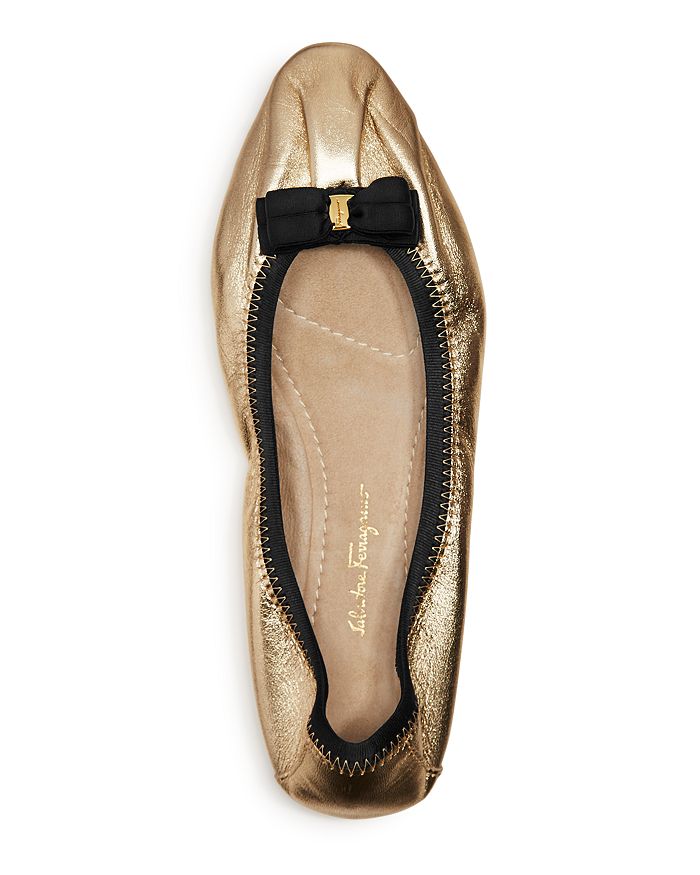 Salvatore Ferragamo Women's My Joy Metallic Leather Ballet Flats - 100% Exclusive In Gold | ModeSens