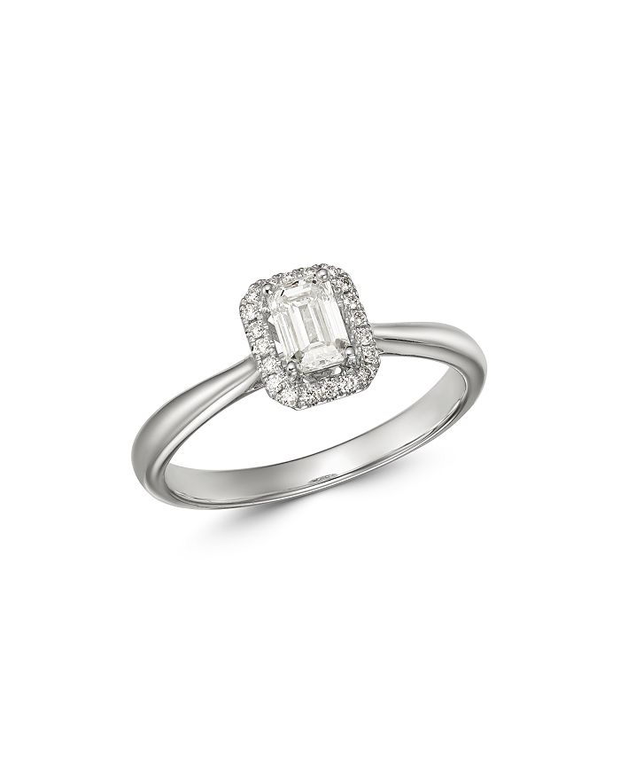 Bloomingdale's Emerald-cut Diamond Engagement Ring In 18k White Gold, 0.10 Ct. T.w. - 100% Exclusive