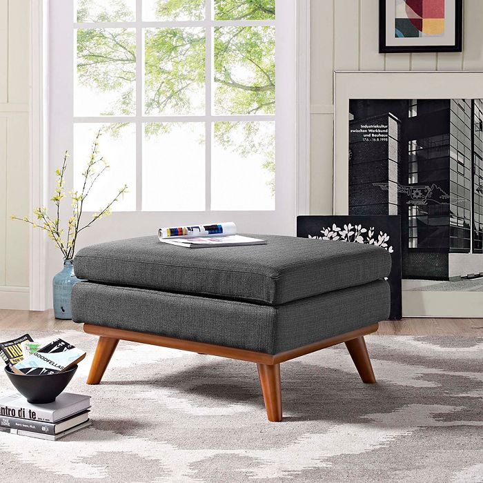 Shop Modway Engage Upholstered Fabric Ottoman In Gray