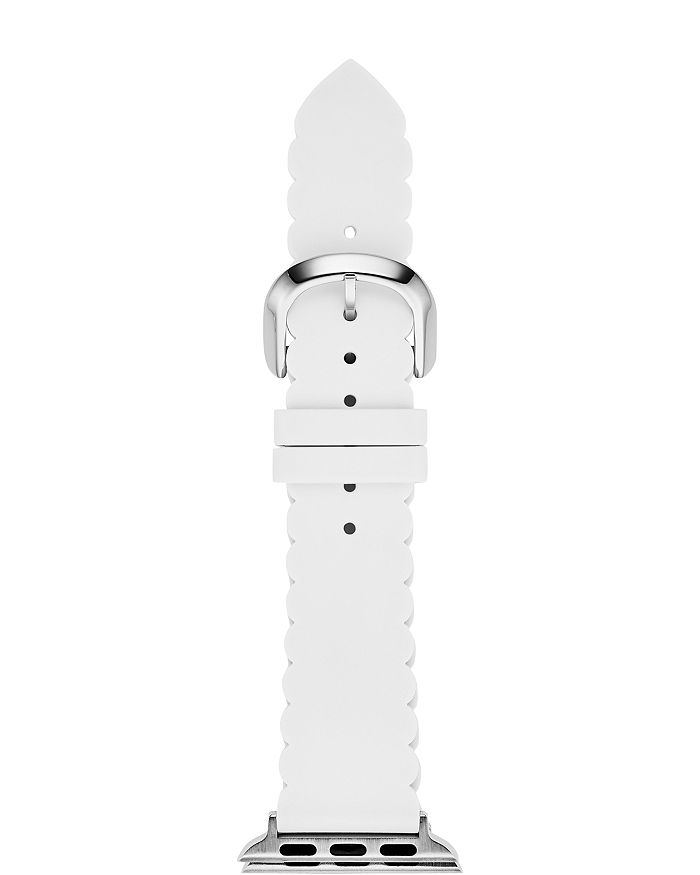 KATE SPADE KATE SPADE NEW YORK APPLE WATCH WHITE SCALLOPED SILICONE STRAP, 38MM & 40MM,KSS0033
