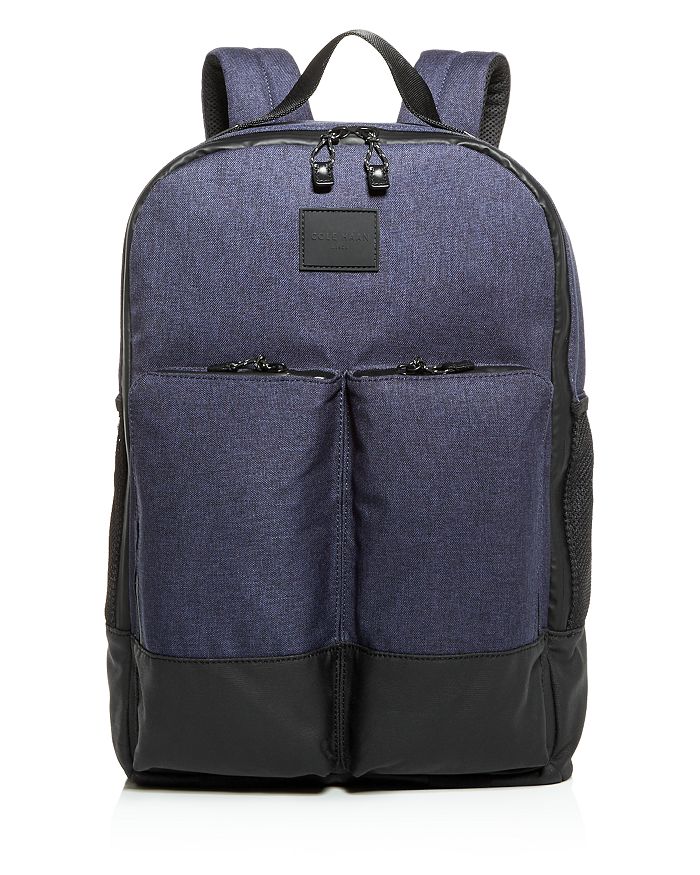Cole Haan Sawyer Heathered Nylon Zip Top Backpack In Blue