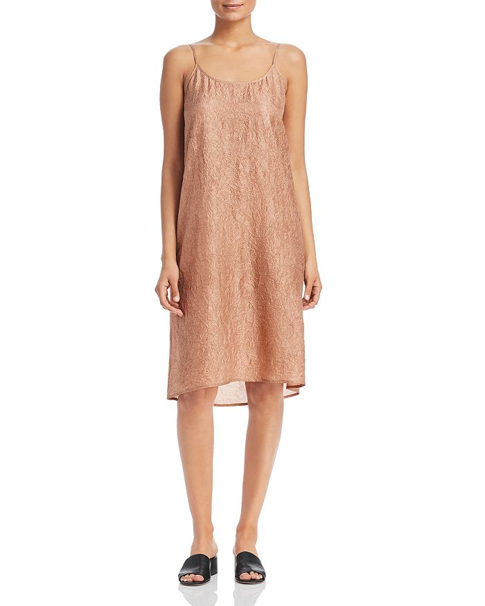 Eileen Fisher Crinkled Silk Slip Dress Bloomingdale s
