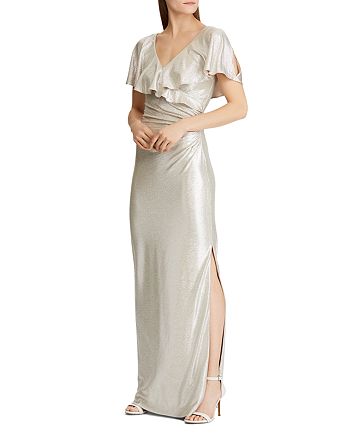 Ralph Lauren Ruffled Shimmer Gown | Bloomingdale's