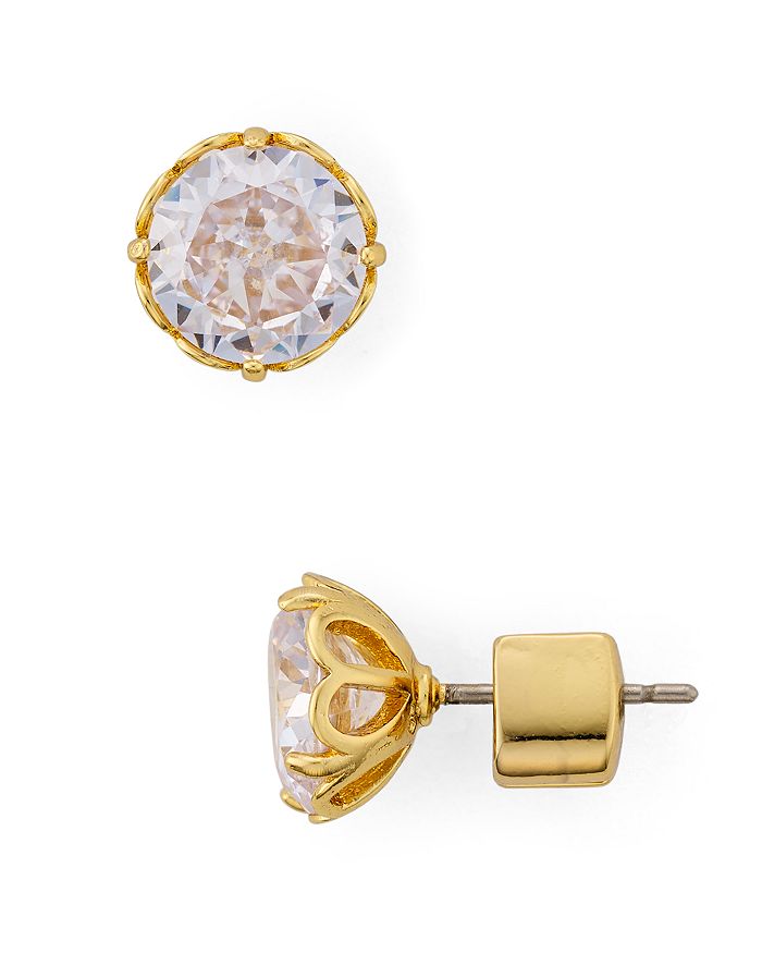 Shop Kate Spade New York That Sparkle Round Earrings In Clear/gold