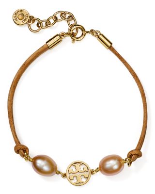 tory burch logo pearl bracelet