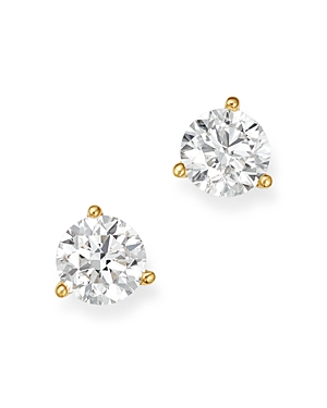Bloomingdale's Certified Diamond Stud Earrings in 18K Yellow Gold Martini Setting, 1.0 ct. t.w. - 10