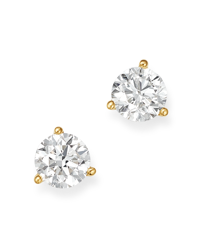 Bloomingdale's Fine Collection Certified Diamond Stud Earrings in 18K Yellow Gold Martini Setting, 1.0 tcw