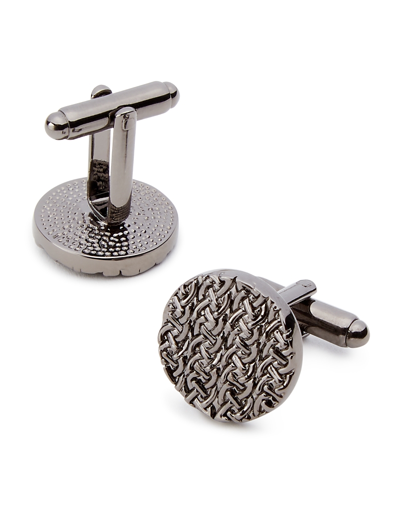 Link Up Chainlink Round Cufflinks In Gunmetal