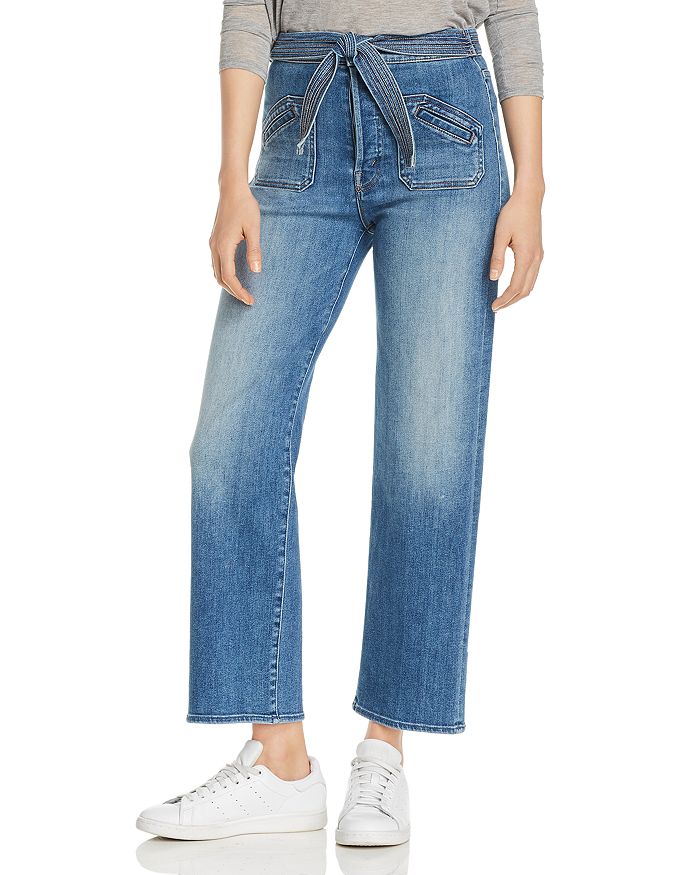 MOTHER THE RAMBLER TIE-WAIST STRAIGHT-LEG JEANS IN HOP ON HOP OFF,1817-686