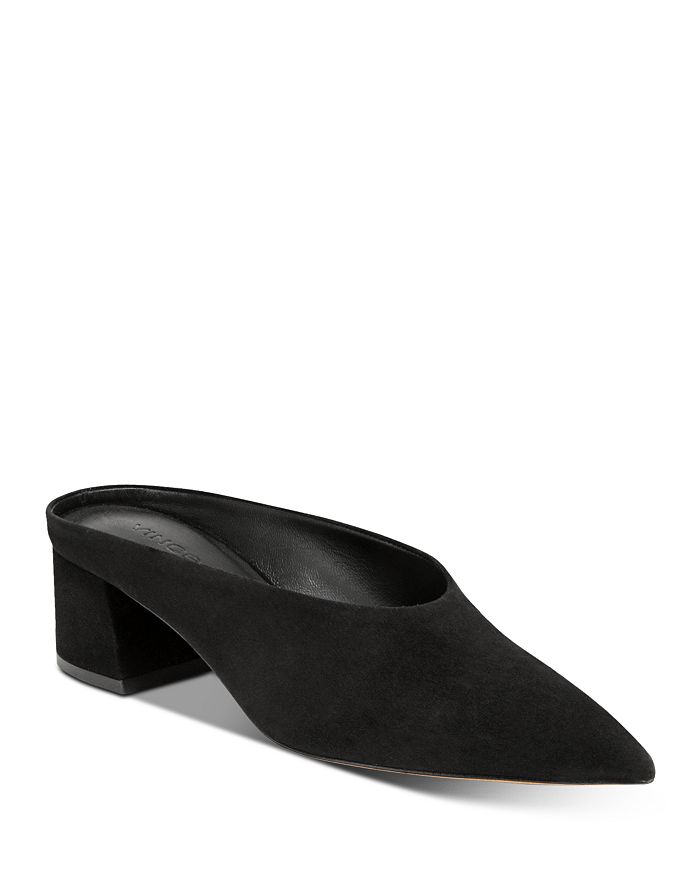 Vince Women s Ralston Leather Mules In Black Suede ModeSens