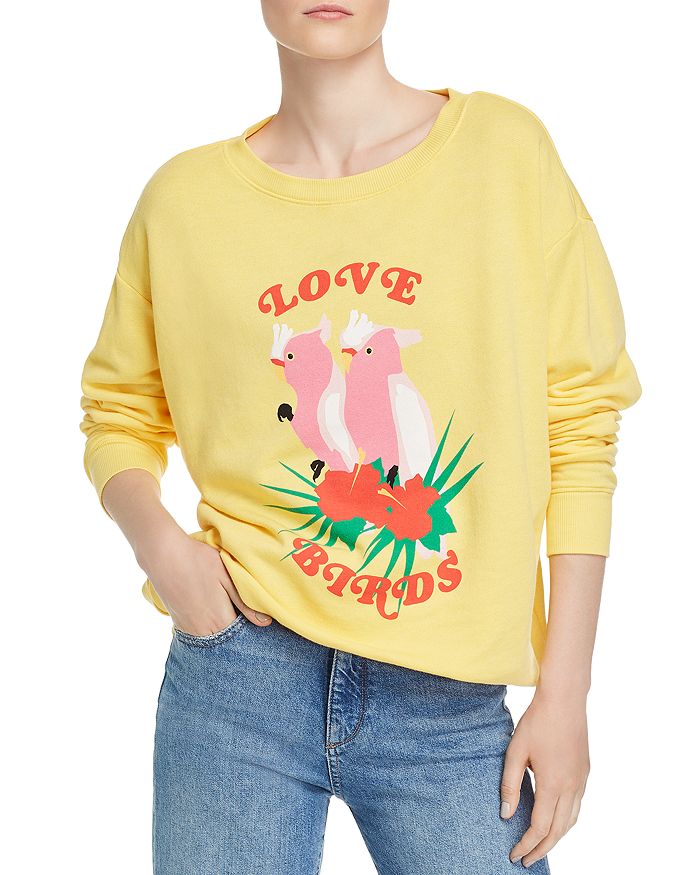 WILDFOX French Terry Love Birds Sweatshirt Bloomingdale s