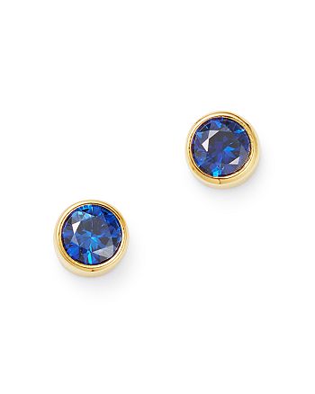 Zo&euml; Chicco - 14K Yellow Gold Blue Sapphire Stud Earrings
