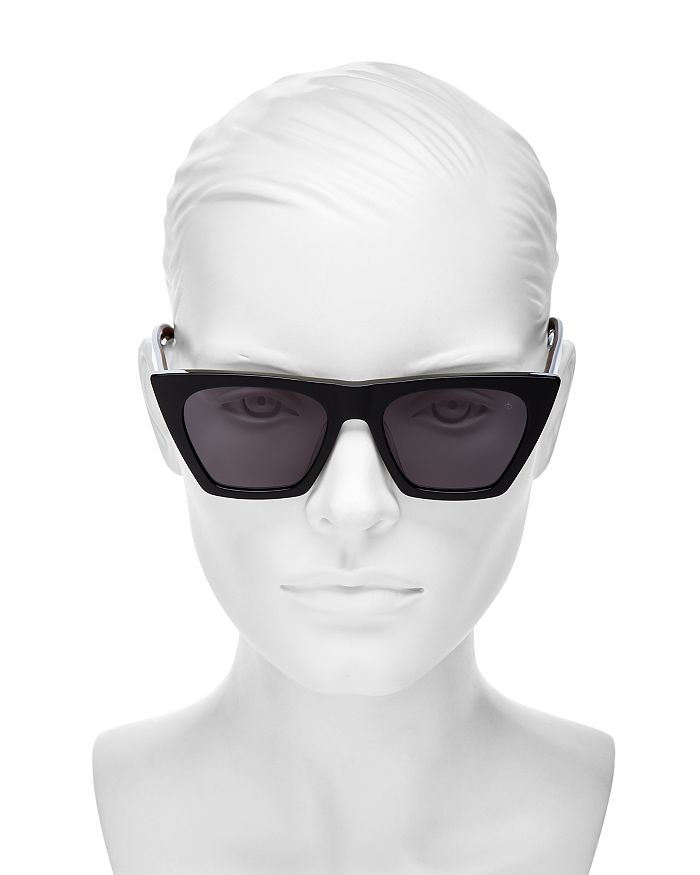 Shop Rag & Bone Square Sunglasses, 51mm In Black/gray Blue