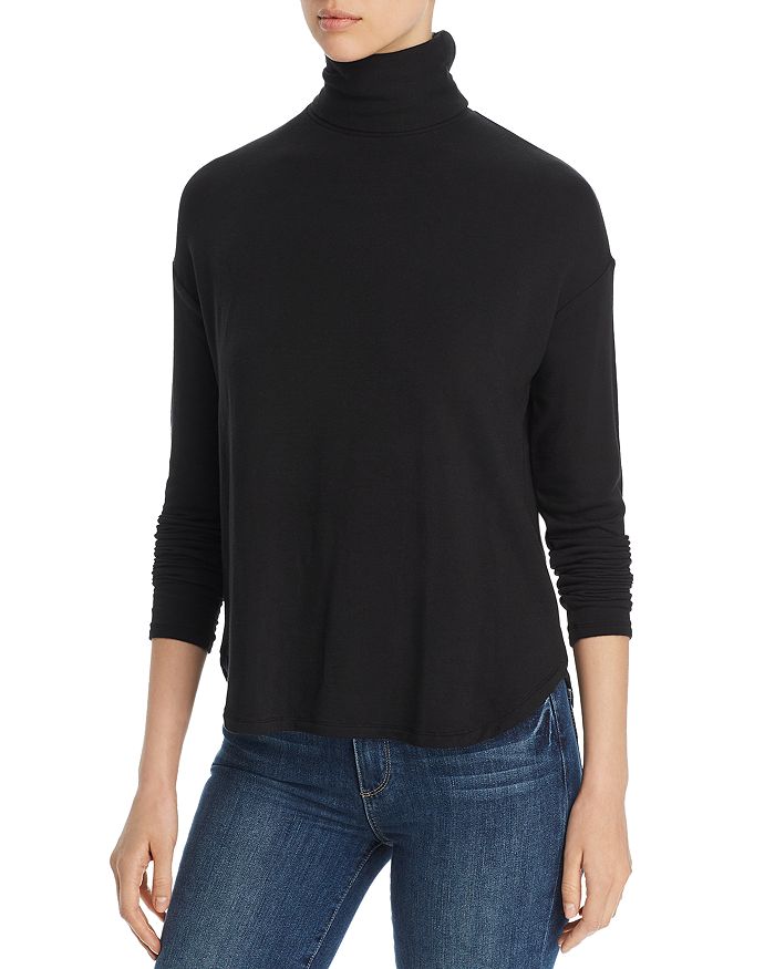 Majestic French Terry Turtleneck In Noir