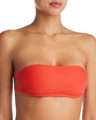 red strapless bikini top