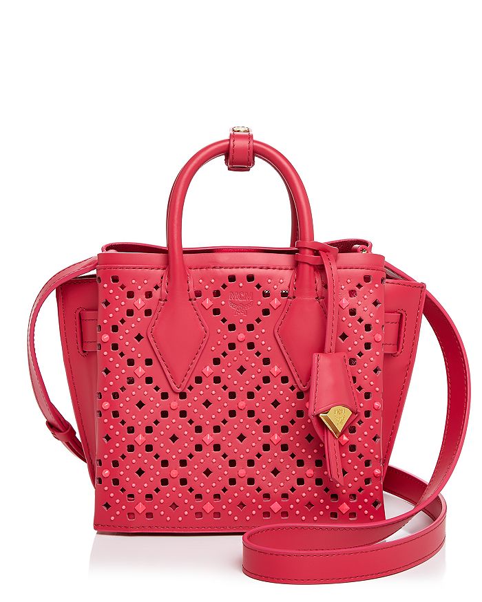 MCM MILLA SMALL PERFORATED TOTE,MWT9AMA87