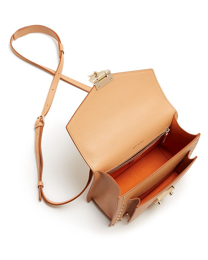 MCM PATRICIA PARK AVENUE SMALL STUDDED LEATHER SATCHEL