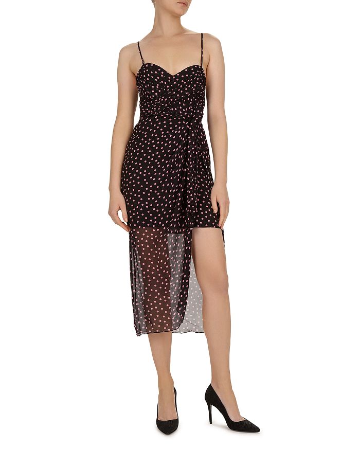 The Kooples Polka Dot Silk Midi Dress Bloomingdale s